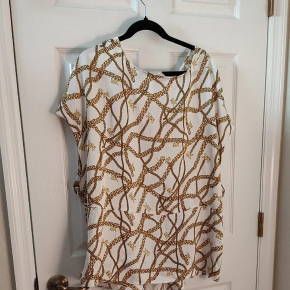 Gold and White Women's Top 3X - Picture 3 of 6